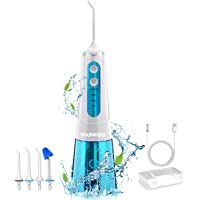 YOUNGDO Irrigador Bucal Portátil 300ML- Irrigador Dental Profesional con 4 Modos de Limpieza y 4 Boquillas Giratorias…